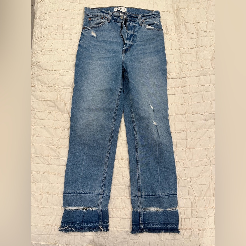 Abercrombie curve love ultra high rise ankle straight jeans